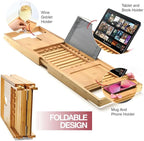 Luxury Foldable Bathtub Tray Caddy - Image 4