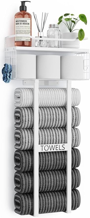 Aetyord Towel Racks for Bathroom 31inch Wall Mounted Towel Rack, Floating Shelf by Aetyord