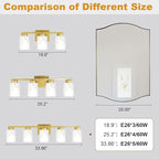 3-Light Bathroom Light Fixtures, Modern Vanity Lights, Living Room, E26 Base - Image 5