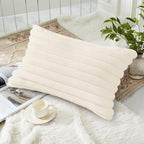 decorUhome Summer Cozy Faux Fur Throw Pillow Covers 12x20 Set of 2 Decorative - Image 2