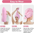 AIDEA Microfiber Hair Towel, Open Wide-End Hair Towels, Super Absorbent Hair - Image 7