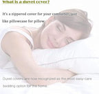 FADFAY Cotton Duvet Cover Set Full Size Blue Floral Bedding Set Super Soft - Image 3