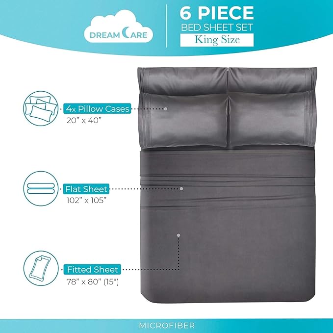 DREAMCARE King Size Sheets Set - Image 3