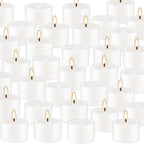 Set of 50 White Scented Tealight Candles Bulk, Vanilla Fragrance Wax - Image 8