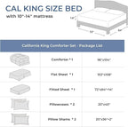 Sasttie California King Comforter Set Black, 7 Pieces Cal King Bed in a Bag - Image 7