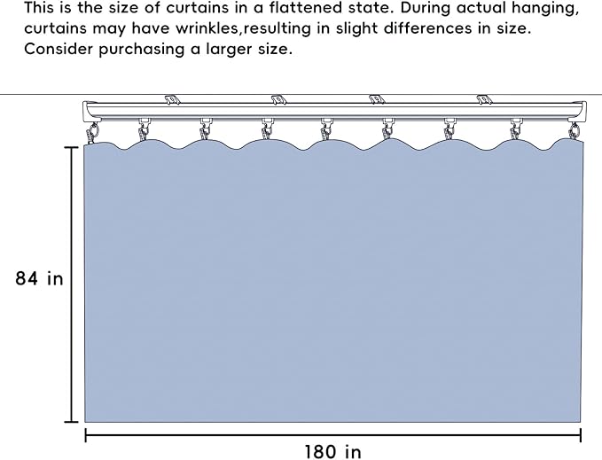 Room Divider Ceiling Mounted Curtains Track Sets Extra Wide Blackout Curtain - Image 7
