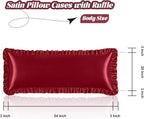 Homiest Ruffle Satin Body Pillow Cover, Silky Satin Body Pillowcase - Image 3