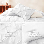 CozyLux King Size Comforter Set White, 7 Pieces Pintuck Bed in A Bag White - Image 3