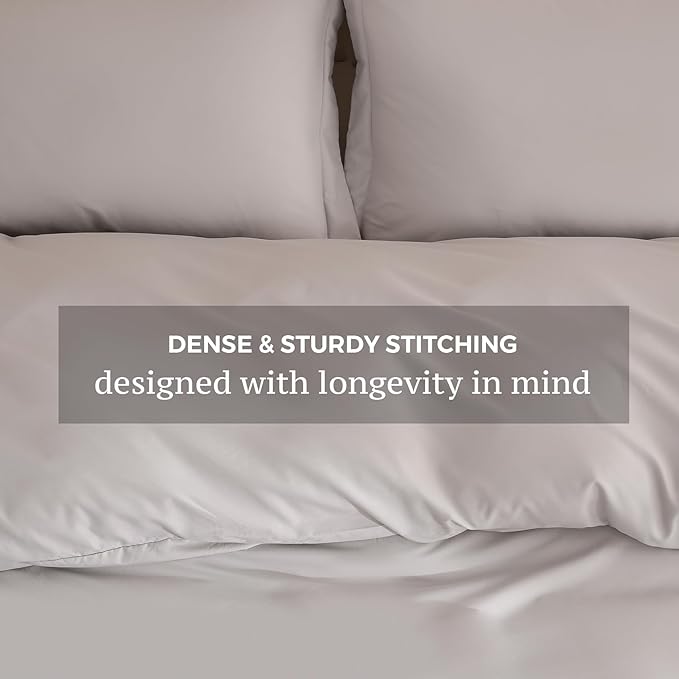 JSD Light Grey Duvet Cover Set Twin Size, 2 Piece Microfiber Kids Duvet Cover - Image 5