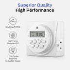 BN-LINK Indoor Digital Timer Outlet, Dual Outlet 7 Day Programmable Light Switch - Image 5