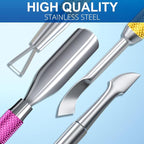 2PCS Metal Pink-Yellow Gradient Cuticle Pusher and Cutter Remover Salon Quality - Image 6