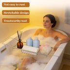 Cabilock Stainless Steel Expandable Bathtub Tray, Chrome Polished Telescopic - Image 8