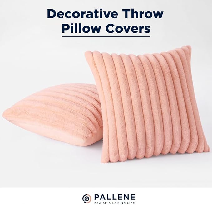 Pallene Faux Fur Plush Throw Pillow Covers 24x24 Set of 2, Luxury Soft Fluffy - Image 6