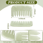 Geiserailie 2 Pcs Jade Combs Esthetician Supplies Massage Stone Hair Gua Sha - Image 2