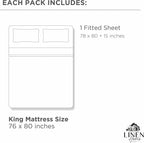 Linen Home 100% Cotton Percale Weave Fitted Sheet, King Size, 1 Deep Pocket - Image 6
