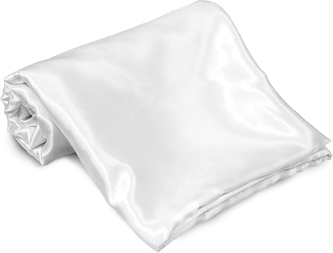 Homiest White Satin King Size Luxury Flat Sheet - Image 2