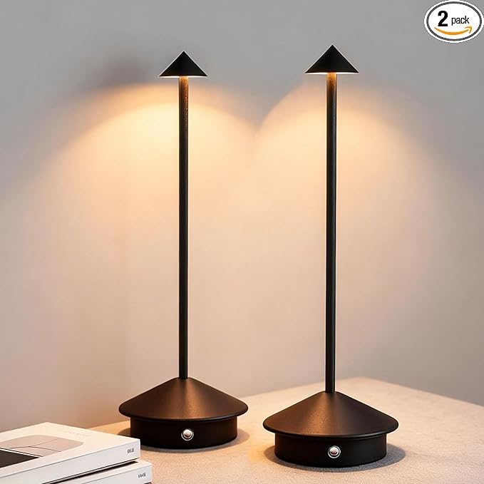 2 Pack Cordless LED Table Lamp, Rechargeable 5200mAH Battery Operated Lamp by Unknown