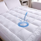 WhatsBedding Waterproof Mattress Pad Twin Size Cotton Top Down Alternative - Image 9