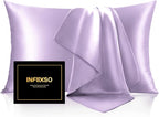 INFIIXSO Mulberry Silk Pillow Cases King Size Set of 2, Silk Pillowcase by INFIIXSO