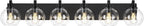 Bathroom Light Fixtures, 6 Light Matte Black Vanity Light, 38 Inch Modern Wall by Metwet