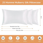Silk Pillowcase for Hair and Skin, 2 Pack 100% Mulberry Silk Pillowcase 25 Momme - Image 7