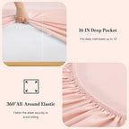 Pink Queen Sheet Set 4 Piece, Soft Breathable Cooling Microfiber Bed Sheets - Image 3