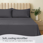 LuxClub 4 PC California King Size Sheet Set Sheets Deep Pockets 18" Wrinkle - Image 3