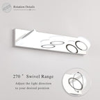 3 Light Bathroom Vanity Light, Modern Chrome Bathroom Light Fixtures Over Mirror - Image 2