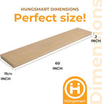 HÜNGSMART 60 Inch Wooden Floating Shelf – Supports 300lbs - Image 2