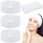 128 Pieces Disposable Spa Facial Headbands Stretch Non-Woven Facial Headband by PINKXHY