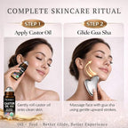Organic Castor Oil Roll On & Stainless Steel Gua Sha Facial Tool – Metal Face - Image 2