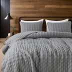 WDCOZY Dark Grey Quilt King Size Bedding Sets - Image 8