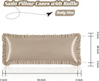 Homiest Ruffle Satin Body Pillow Cover, Silky Satin Body Pillowcase - Image 3
