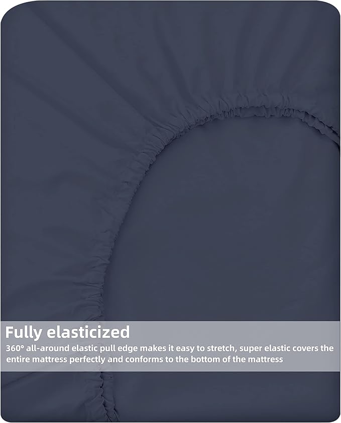 HBHLFZ King Fitted Sheet Only, Soft Breathable Bottom Sheet - Image 5