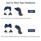 Ondder Spa Headband for Washing Face 8 Pack Navy Blue Skincare Headbands for - Image 6