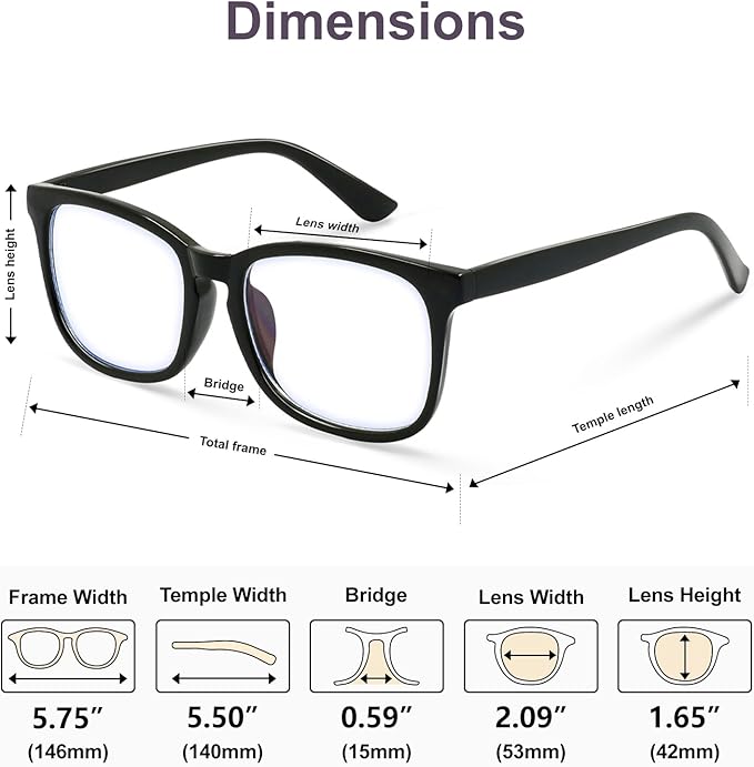 VISOONE Blue Light Blocking Glasses Square - Image 7