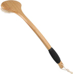 OWIIZI Back Scrub Brush for Shower, Stiff Boar Bristles Bamboo Curved Long by OWIIZI