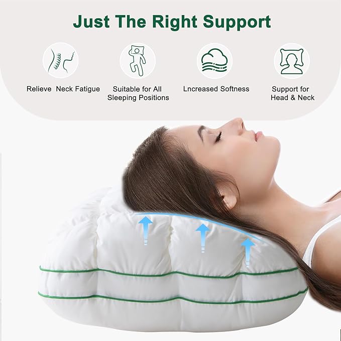 YOUR MOON Fluffy Support Bed Pillow King Size Set of 2, Super Soft Premium - Image 7