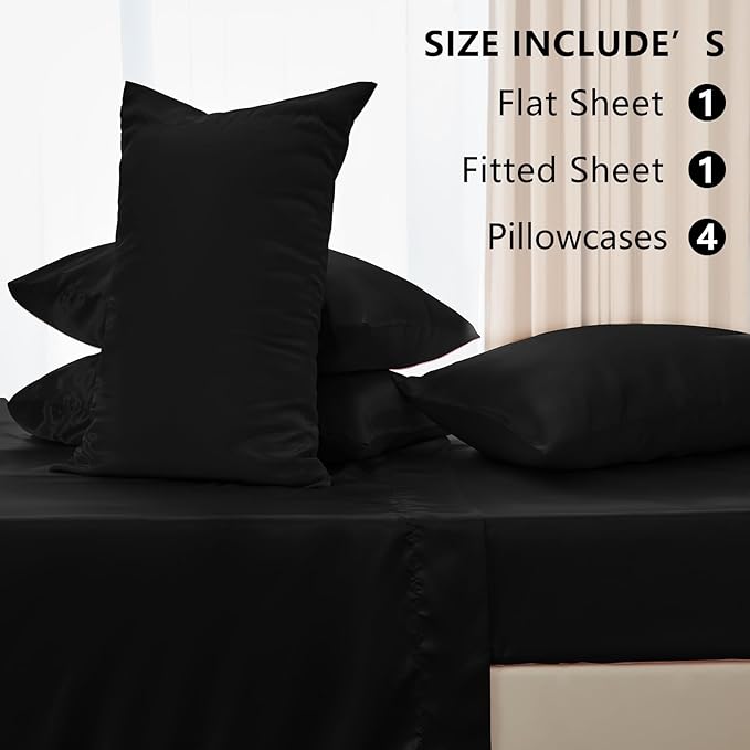 CozyLux Satin Sheets King Size Sheet Set - Image 5