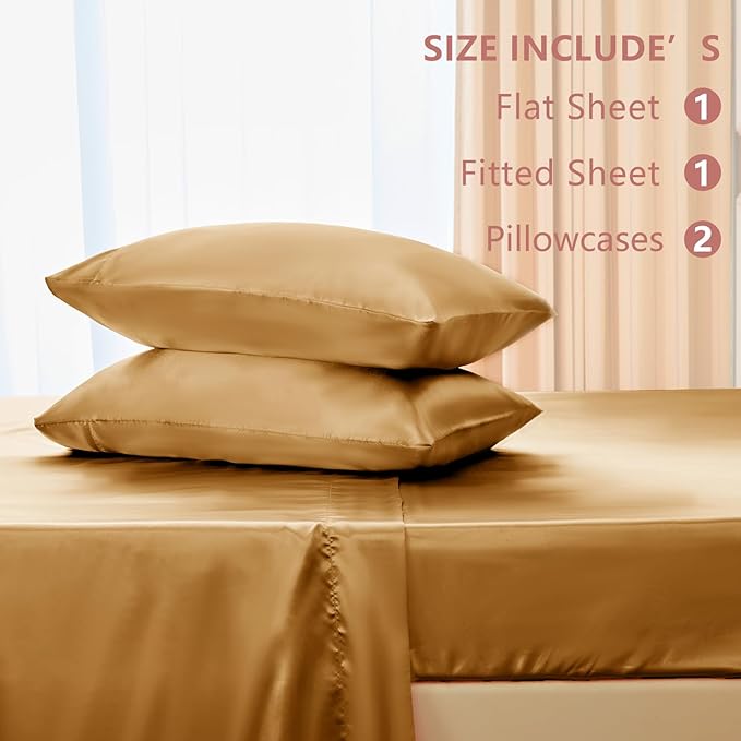 CozyLux Satin Sheets Queen Size Bed Set - Image 6