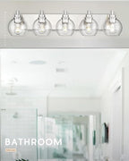 Bathroom Light Fixtures, 5 Light Brushed Nickel Vanity Light, 32 Inch Modern - Image 6