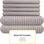 Queen Sheets Pinstripe Gray - Image 4