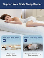 ZonLi Long Body Pillow for Adults, Firm Body Pillow - Image 2