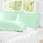 Homiest Ruffle Satin Body Pillow Cover, Silky Satin Body Pillowcase - Image 4