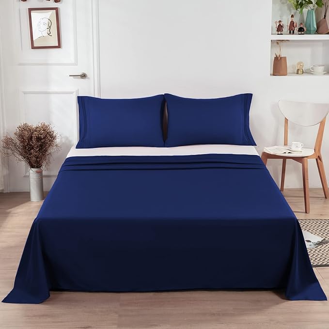 Lirex 2-Pack Full Size Flat Sheet Set, Ultra-Soft Brushed 1800 Microfiber - Image 6