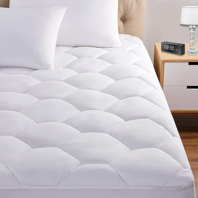 Full Mattress Pad, 8-21" Deep Pocket Protector Ultra Soft Quilted Fitted Topper by Favorland