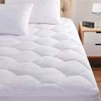 King Mattress Pad, 8-21" Deep Pocket Protector Ultra Soft Quilted Fitted Topper by Favorland