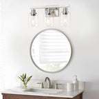 3-Light Bathroom Light Fixtures, Nickel Bathroom Vanity Light - Image 2