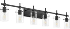 SOLFART Black Vanity Light fixtures 49.2 inch 6 Lights Wall Light Fixtures by SOLFART