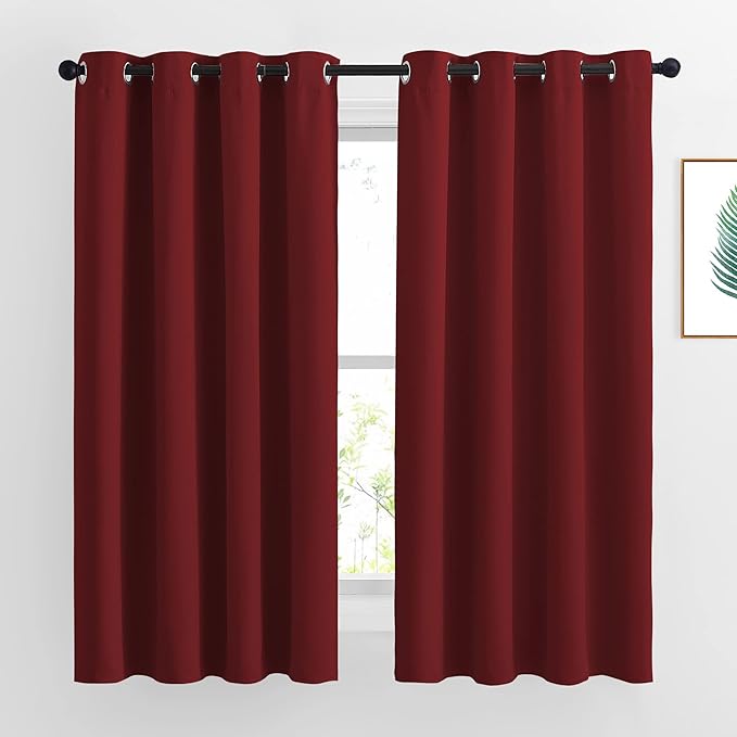NICETOWN Burgundy Red Blackout Draperies Curtains by NICETOWN